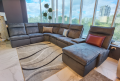 Диван Амарони угловой с реклайнерами в интерьере